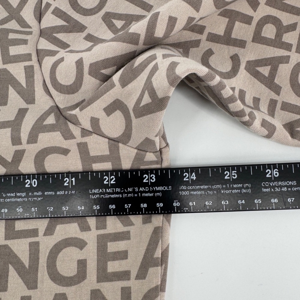 Armani Exchange AX Mens Small Tan All Over Logo Print Crewneck Sweatshirt - Picture 6 of 9